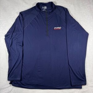 New Era Ford Performance Pullover Mens 2XL Navy Blue Racing Quarter Zip Stretch